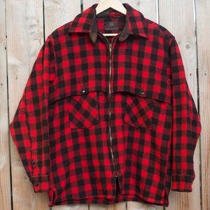 Vintage 1960's Johnson Woolen Mills Double Breasted Wool Jac Shirt Made in USA